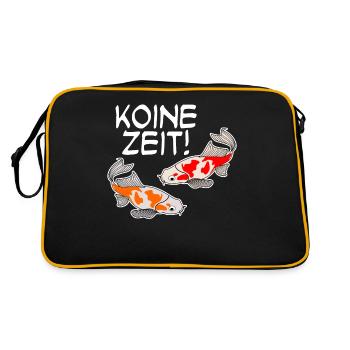 Koi Karpfen Keine Zeit Kois - Retro Tasche - Schwarz/Gold - Hinten
