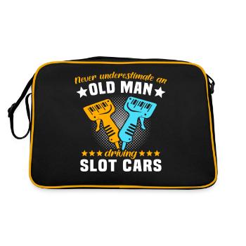 Slot Car Racing Old Man - Retro Tasche - Schwarz/Gold - Hinten