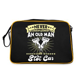 Slot Car Racing Old Man - Retro Tasche - Schwarz/Gold - Hinten