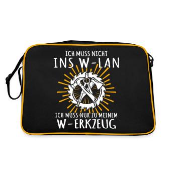 Zimmermann Zimmerer Zimmerleute - Retro Tasche - Schwarz/Gold - Hinten