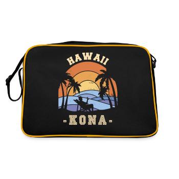 Hawaii Kona Retirement Palm Holidays Ocean Surfing - Sac Retro - noir/or - Dos