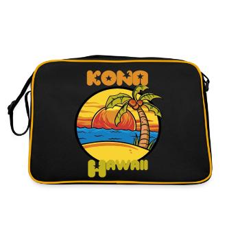 Kona Sunset Holiday Hawaii Palm Ocean - Sac Retro - noir/or - Dos