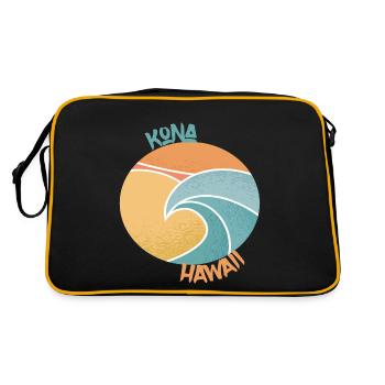 Kona Surfing Palms Hawaii Holiday Ocean - Sac Retro - noir/or - Dos