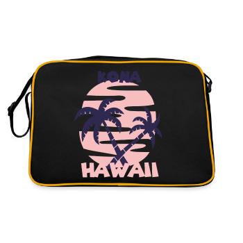 Vacances en famille Hawaii Kona Palm Tree Beach Ocean - Sac Retro - noir/or - Dos