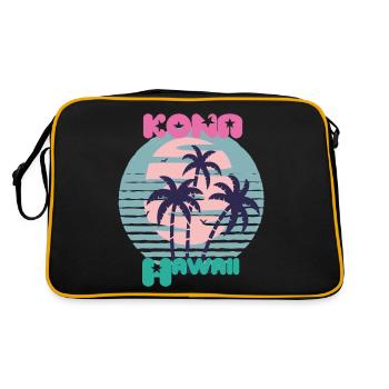 Palm Hawaii Kona Vacation Beach Ocean - Sac Retro - noir/or - Dos