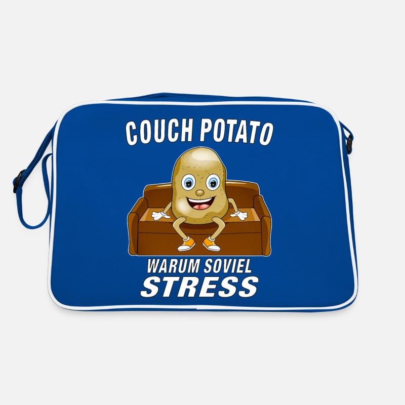COUCH POTATO WARUM SOVIEL STRESS Retro Tasche