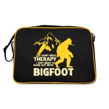 Bigfoot Hiking Sasquatch Outdoor - Retro Bag - black/gold - Back