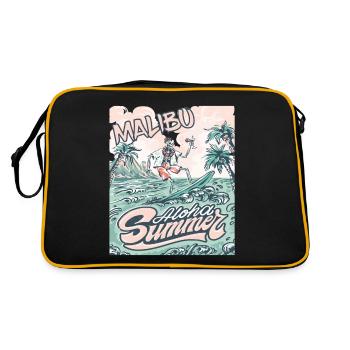 Surfing California Malibu Vacation Beach Surfing - Retro Bag - black/gold - Back