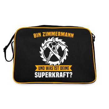 Zimmermann Job Zimmerer - Retro Tasche - Schwarz/Gold - Hinten