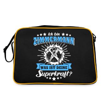 Zimmermann Job Zimmerer - Retro Tasche - Schwarz/Gold - Hinten