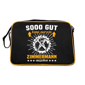 Zimmermann Job Zimmerer - Retro Tasche - Schwarz/Gold - Hinten