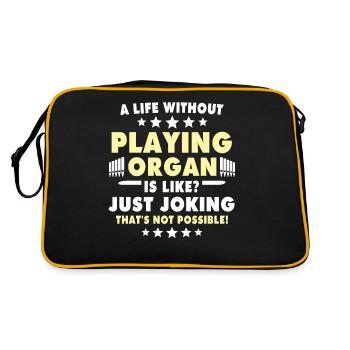 Organist Orgelspieler Orgel - Retro Tasche - Schwarz/Gold - Hinten