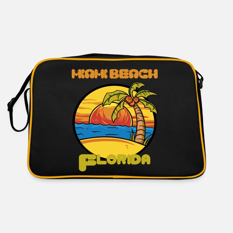 Floride Miami Beach Palm Tree Vacances Océan Surf Sac Retro