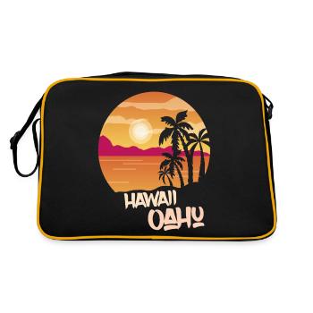 Oahu Family Vacation Hawaii Vacation Ocean Palm Trees - Retro Bag - black/gold - Back