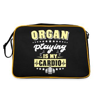 Orgelspieler Organist Orgel - Retro Tasche - Schwarz/Gold - Hinten