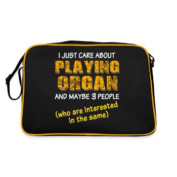 Orgelspieler Organist Orgel - Retro Tasche - Schwarz/Gold - Hinten