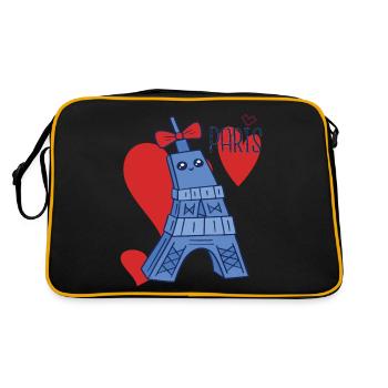 Love Paris Eiffel Tower Kawaii Parisian souvenir Fra - Retro Bag - black/gold - Back