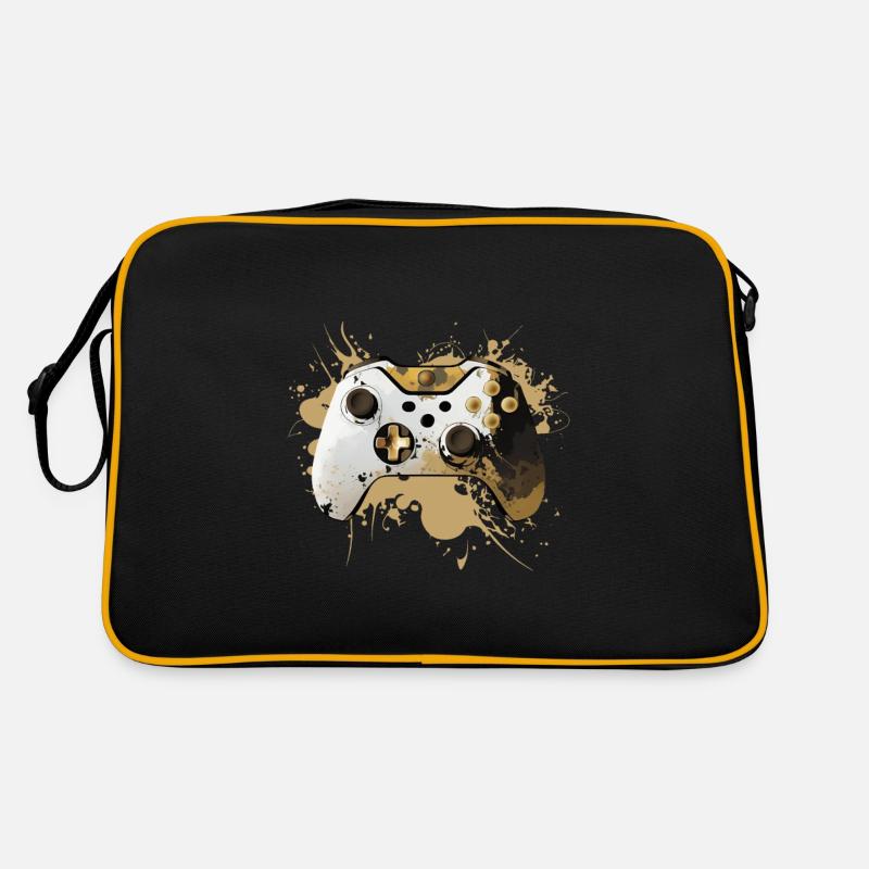Golden Premium Gaming Controller Splash Art Retro Bag