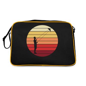 Hang Gliding Kite Flying Retro Gift - Retro Bag - black/gold - Back