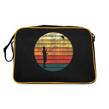 Hang Gliding Kite Flying Retro Gift - Retro Bag - black/gold - Back