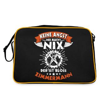 Zimmerer Sprüche Zimmermann - Retro Tasche - Schwarz/Gold - Hinten