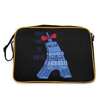 Paris cute Eiffel Tower Kawaii Parisian Souveni - Retro Bag - black/gold - Back