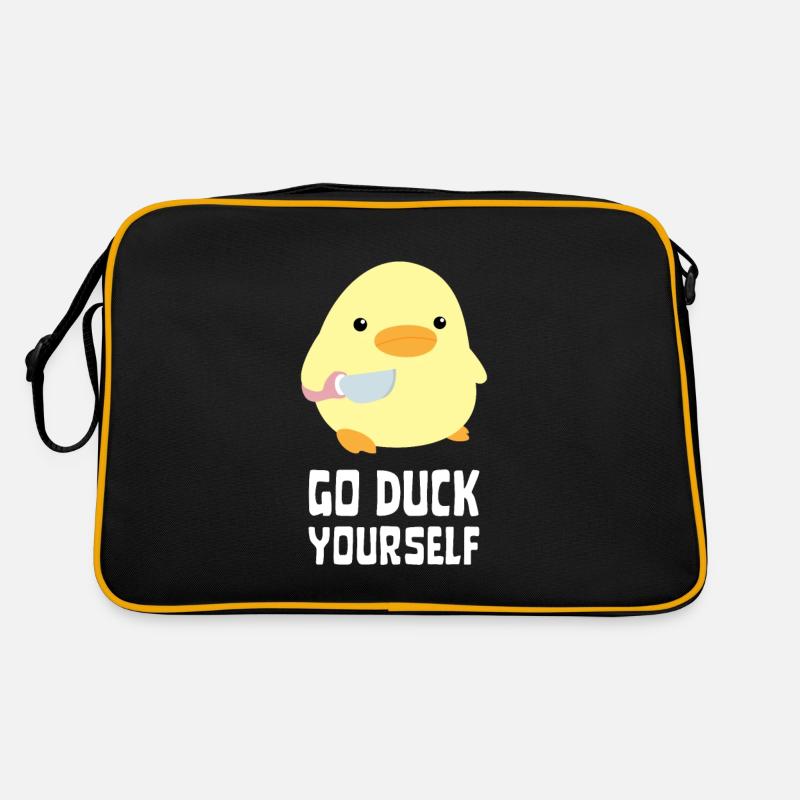 Go Duck Yourself - Duck with knife Ente mit Messer Retro Tasche