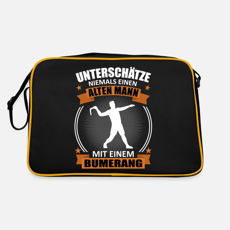 Bumerang Werfer Alter Mann Spruch Geschenk Retro Tasche