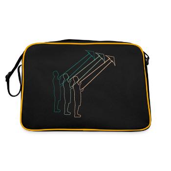 Hang Gliding Kite Flying Retro Gift - Retro Bag - black/gold - Back
