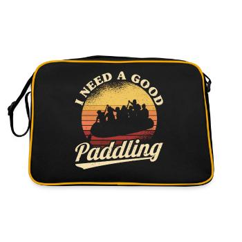 Rafting Raft Gift Paddler Rafting - Retro Bag - black/gold - Back