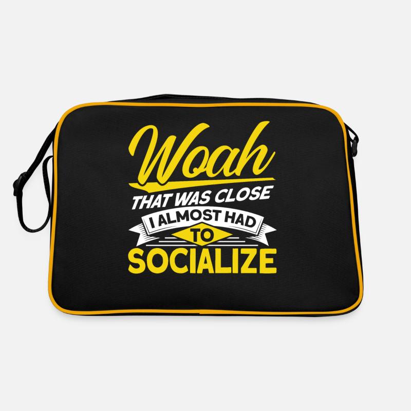 Introvertiert Geschenk Sarkastisch Introvertiert - Retro Tasche - Schwarz/Gold