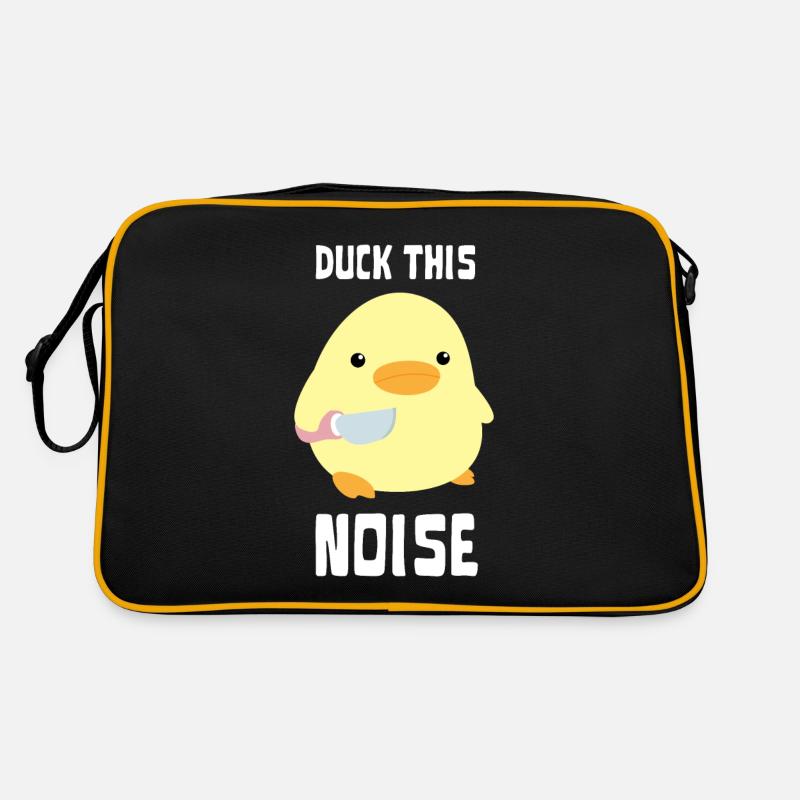 Duck This Noise - Duck with knife Ente mit Messer Retro Tasche