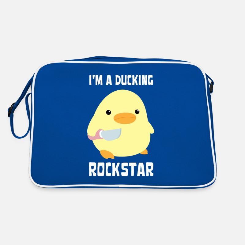 I'm A Ducking Rock Star Funny Duck with knife Meme Retro Tasche
