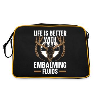 Life is better with embalming liquid - Retro Bag - black/gold - Back