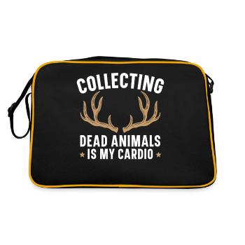 Das Sammeln von toten Tieren ist meine Kardio Taxi - Retro Tasche - Schwarz/Gold - Hinten