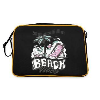 Florida Seaside Ocean Beach Surfing - Retro Bag - black/gold - Back