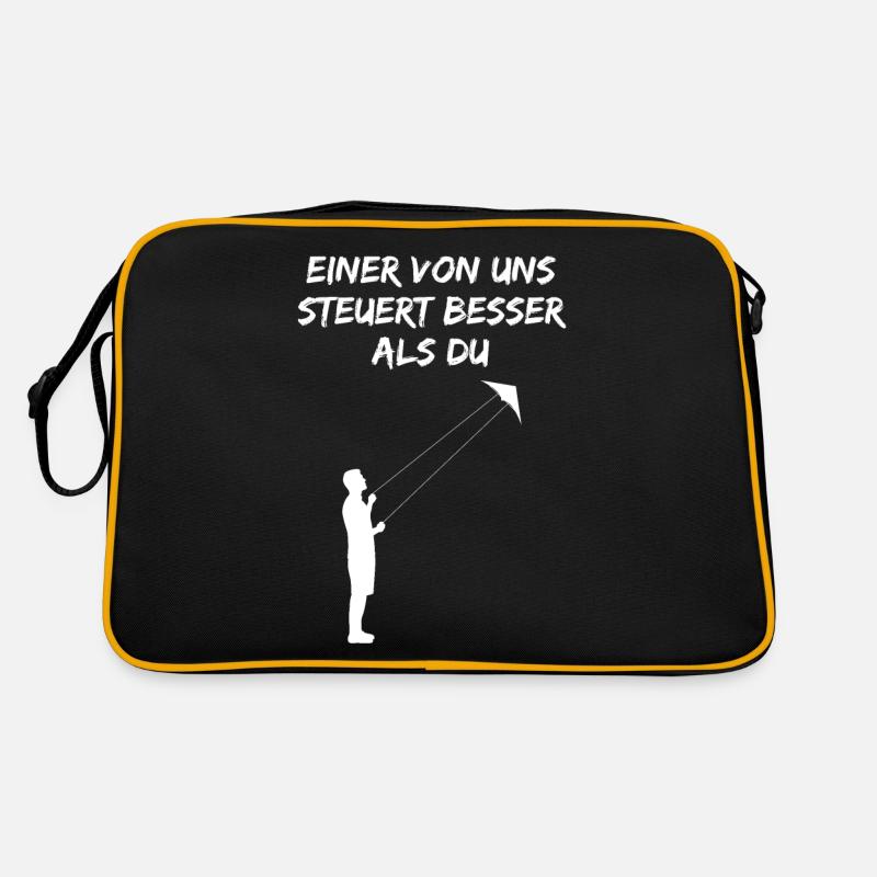 Drachensteigen Drachenfliegen Spruch Geschenk Retro Tasche