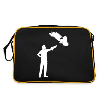 Fauconnier avec cadeau de fauconnerie d’oiseau de proie - Sac Retro - noir/or - Dos