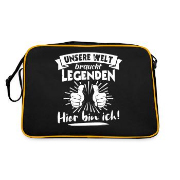 Legenden Geschenk Legende - Retro Tasche - Schwarz/Gold - Hinten