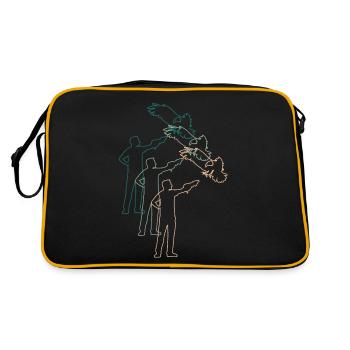Fauconnier avec cadeau rétro de fauconnerie d’oiseau de proie - Sac Retro - noir/or - Dos