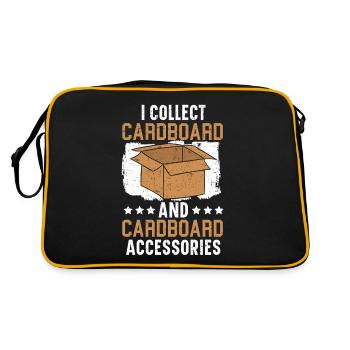 Ich sammle Pappe und Pappzubehör - Retro Tasche - Schwarz/Gold - Hinten
