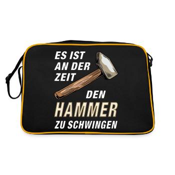 DEN HAMMER ZU SCHWINGEN - Retro Tasche - Schwarz/Gold - Hinten