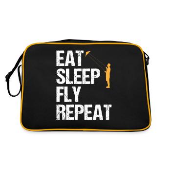 Kite Flying Saying Hang Gliding Gift - Retro Bag - black/gold - Back