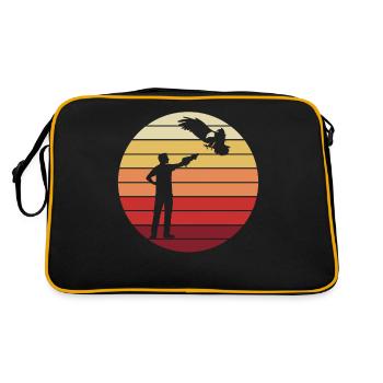 Fauconnier avec cadeau rétro de fauconnerie d’oiseau de proie - Sac Retro - noir/or - Dos