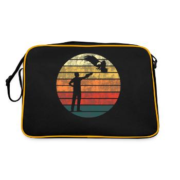 Fauconnier avec cadeau rétro de fauconnerie d’oiseau de proie - Sac Retro - noir/or - Dos