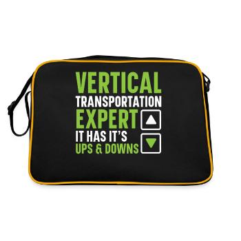 Vertikaler Transport Experte Bediener Aufzüge - Retro Tasche - Schwarz/Gold - Hinten