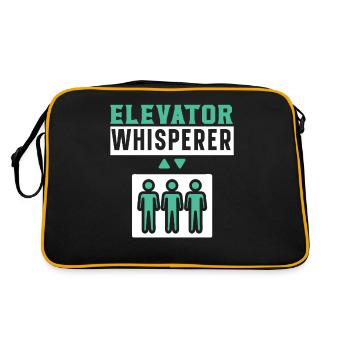 Aufzugflüsterer Installateur Bediener Aufzug - Retro Tasche - Schwarz/Gold - Hinten