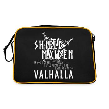Wikinger Schildmaid - Retro Tasche - Schwarz/Gold - Hinten