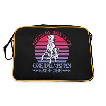 Driving my Wife Crazy One Dalmatian at a time - Retro Bag - black/gold - Back