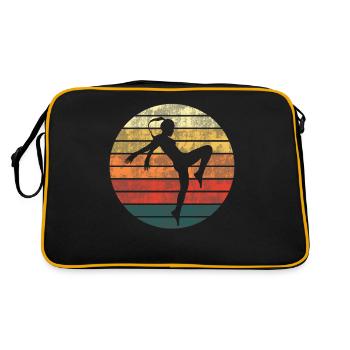 Kickboxer Kickboxing Retro Vintage Gift Women - Retro Bag - black/gold - Back